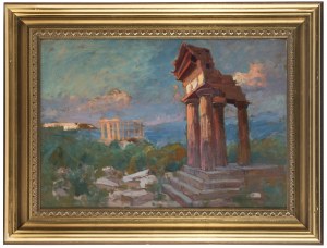 Bronisława Rychter-Janowska (1868 Kraków - 1953 tamże), Dolina świątyń w Agrigenti na Sycylii (Girgenti), 1913 r.