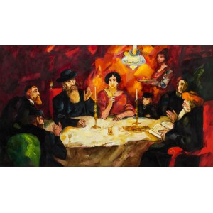 Witold Pałka (1928 Mała Dąbrówka - 2013 Katowice), Kolacja świąteczna u Rabina, 1981 r.