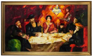 Witold Pałka (1928 Mała Dąbrówka - 2013 Katowice), Kolacja świąteczna u Rabina, 1981 r.