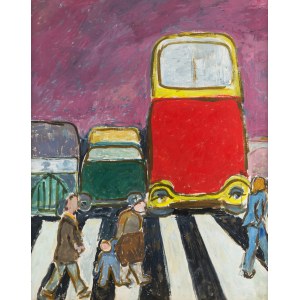 Hanna Żuławska (1908 Warszawa - 1988 tamże), Autobus, lata 70. XX w.