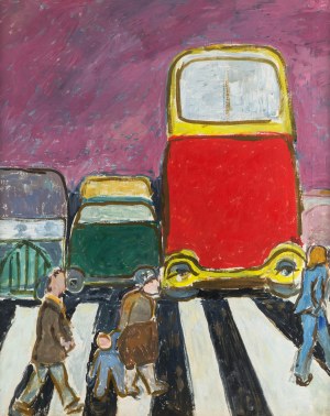 Hanna Żuławska (1908 Warszawa - 1988 tamże), Autobus, lata 70. XX w.
