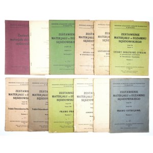 ZESTAWIENIE materjału do egzaminu sędziowskiego. [12 zesz.]. 1931-32. Nakł. 200-...