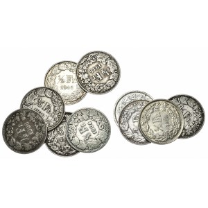 Switzerland, 1/2 Frank, set of 10 pieces.