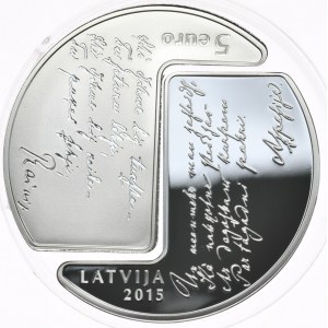 Łotwa, 5 Euro, 2015r., Rzadkość