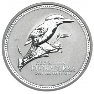 Australia, Kookaburra, 2009, 1 oz. anniversary limited edition for the 20th anniversary of the series, image 2003.