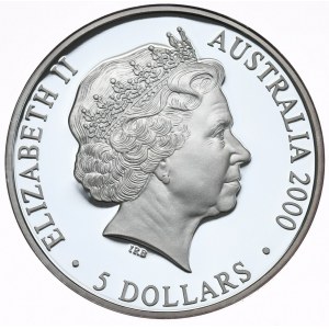 Australia, 5 Dolarów, 2000r., Olimpiada/Twarze