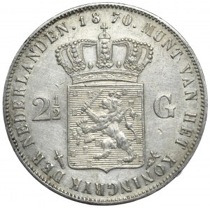 Netherlands, 2½ Guilders, 1870.