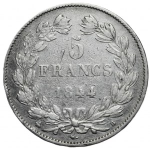 Francja, 5 Franków, 1844r., B, Rzadkość