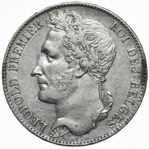Belgia, 5 Franków, 1849r., (młodszy)