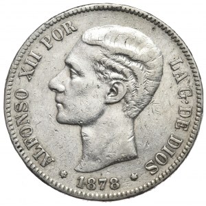 Hiszpania, 5 Peset, 1878r.