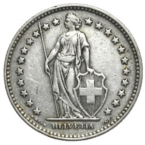 Switzerland, 2 Francs, 1936, Low mintage