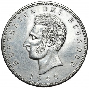 Ecuador, 5 Sucres, 1943.