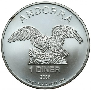 Andorra, 2008, 1 Dinner, 1 oz Ag 999