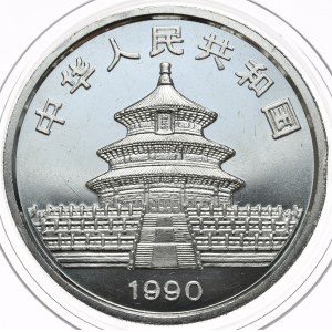 Chiny, Panda, 1990r., 1oz., Duża data