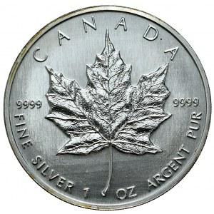 Kanada, 5 Dolarów, Liść, 1989r., 1oz.