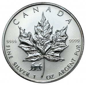 Kanada, 5 Dolarów, Liść, 1998r., 1oz., Privy Mark Tygrys