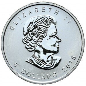 Kanada, 5 Dolarów, 2015r., Jastrząb, 1oz. Ag 999