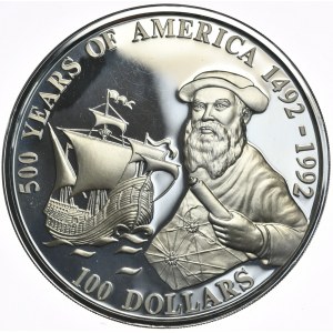Wyspy Cooka, 100 Dolarów, 1990r., 5oz., Rzadkość