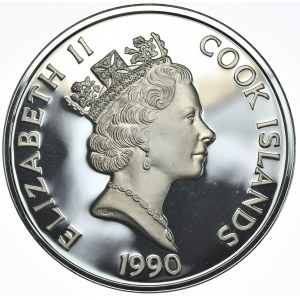 Wyspy Cooka, 100 Dolarów, 1990r., 5oz., Rzadkość