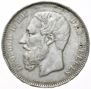 Belgie, 5 franků, 1874.
