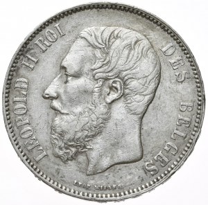 Belgie, 5 franků, 1873.