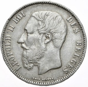 Belgie, 5 franků, 1873.
