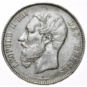 Belgia, 5 Franków, 1874r.