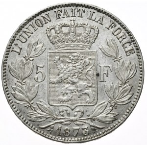 Belgia, 5 Franków, 1873r.