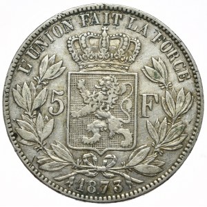 Belgia, 5 Franków, 1873r.