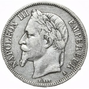 Francja, 5 Franków, 1867r. A, Paryż