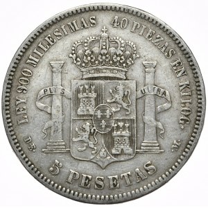 Hiszpania, 5 Peset, 1875r.