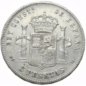 Hiszpania, 5 Peset, 1885r.