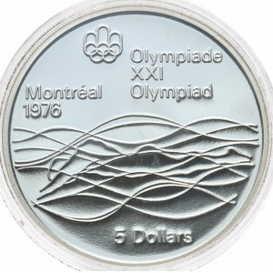 Kanada, 5 Dolarów, 1975r., Montreal, stempel lustrzany
