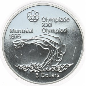 Kanada, 5 Dolarów, 1975r., Montreal, stempel lustrzany