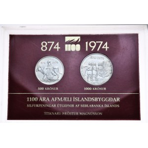 Islandia, 500 i 1000 Koron, 1974r., zestaw