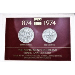 Islandia, 500 i 1000 Koron, 1974r., zestaw