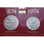 Islandia, 500 i 1000 Koron, 1974r., zestaw