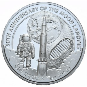 Australia, 1 Dolar, 2019r., Lądowanie na księżycu - rakieta