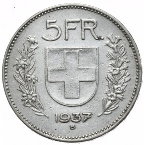 Švajčiarsko, 5 frankov, 1937.