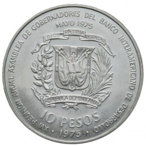 Dominikana, 10 Pesos, 1975r., Kongres
