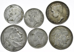 Belgie, 1911-50, sada 6 ks.