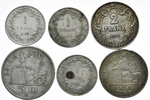 Belgie, 1911-50, sada 6 ks.