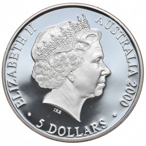 Australia, 5 Dolarów, 2000r., Olimpiada/Twarze