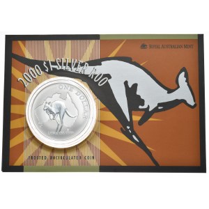Australia, kangur 2000r., 1 oz, Ag 999, RAM, Oryginalny blister