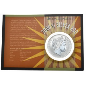 Australia, kangur 2000r., 1 oz, Ag 999, RAM, Oryginalny blister