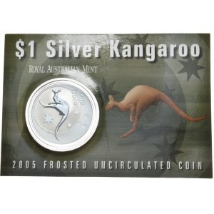 Australia, kangur 2005r., 1 oz, Ag 999, RAM, Oryginalny blister
