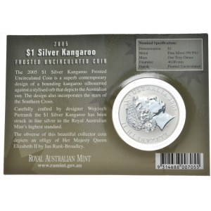 Australia, kangur 2005r., 1 oz, Ag 999, RAM, Oryginalny blister