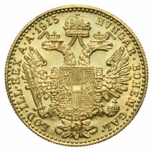 Austria, Dukat 1915 r., Nowe Bicie, złoto 986