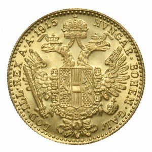 Austria, Dukat 1915 r., Nowe Bicie, złoto 986