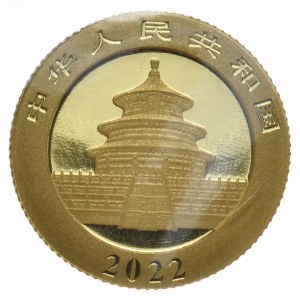 Chiny, Panda, 3g, Au 999, 2022r. w oryginalnej zgrzewce